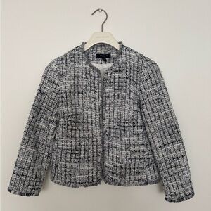 Ann Taylor Women's Black and White Tweed Blazer